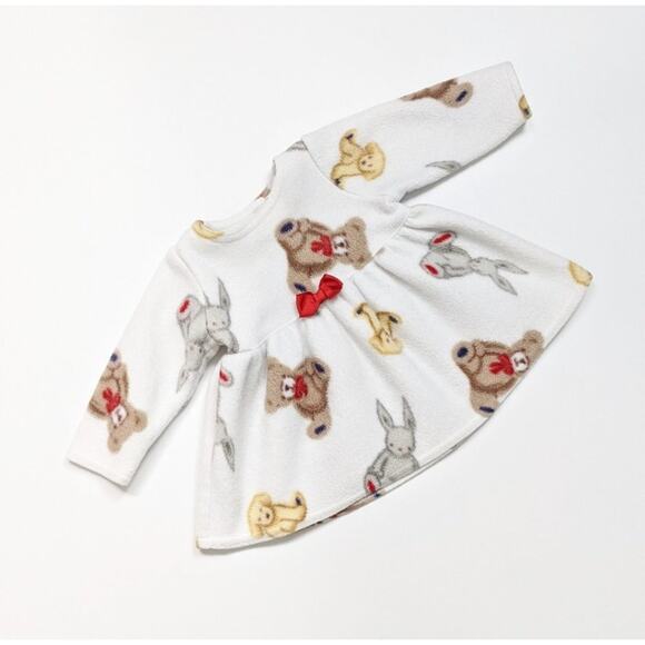 Vintage Carters Fleece Dress sz 6-9m - Picture 1 of 3